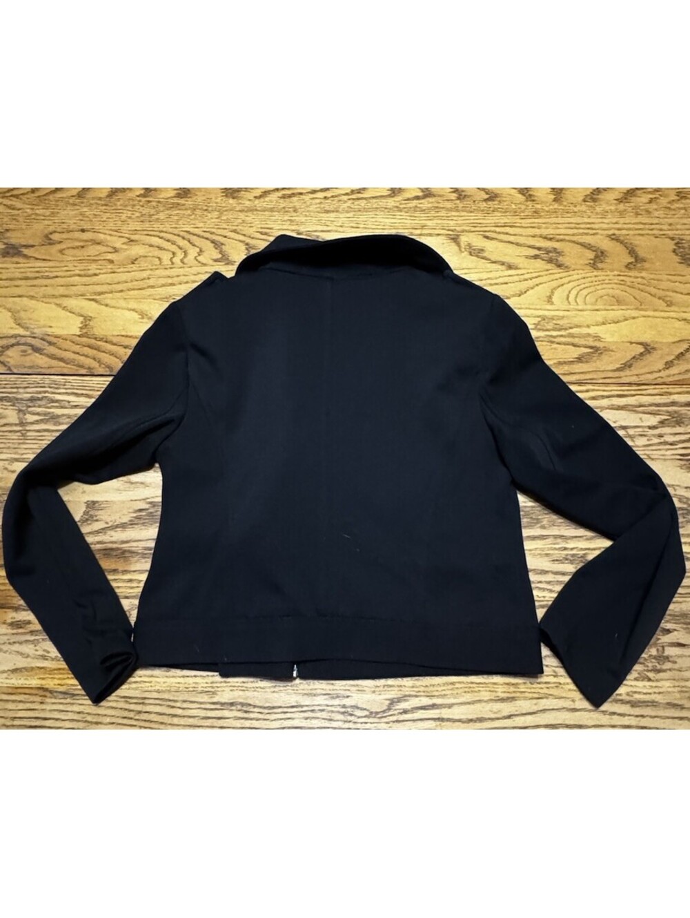 LOFT Petites Women’s SP Black Moto Jacket Asymmetrical Zip Biker Stretch - Picture 2 of 7